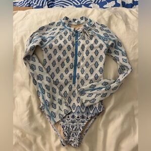 Cabana life adorable kids swimsuit with long sleeve and zipper